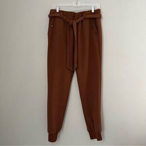 One By Chapter One Burn Orange Jogger Style Waist Tie dress pants